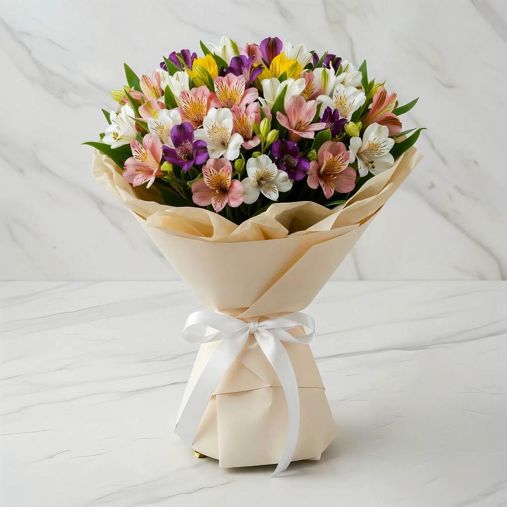 Букет цветов из: Альстромерии в Цибанобалка