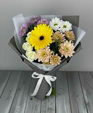 Букет цветов из:  Розы, Герберы и Хризантемы #REPLACE_PRED# Цибанобалка