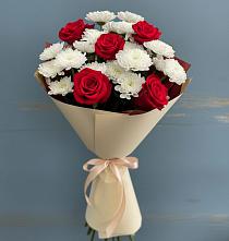 Букет цветов из:  Розы и Хризантемы в Цибанобалка