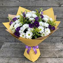 Букет цветов из:  Ирисы, Хризантемы и Ромашки в Цибанобалка