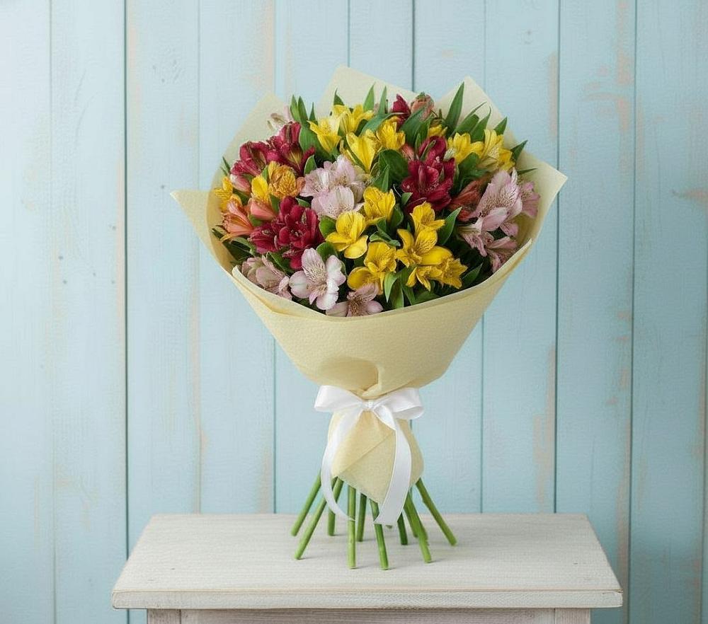 Букет цветов из: Альстромерии в Цибанобалка