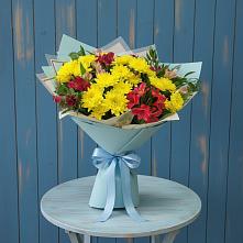 Букет цветов из:  Альстромерии и Хризантемы в Цибанобалка