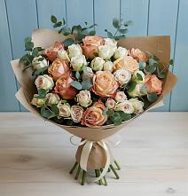 Букет цветов из:  Альстромерии и Розы в Цибанобалка